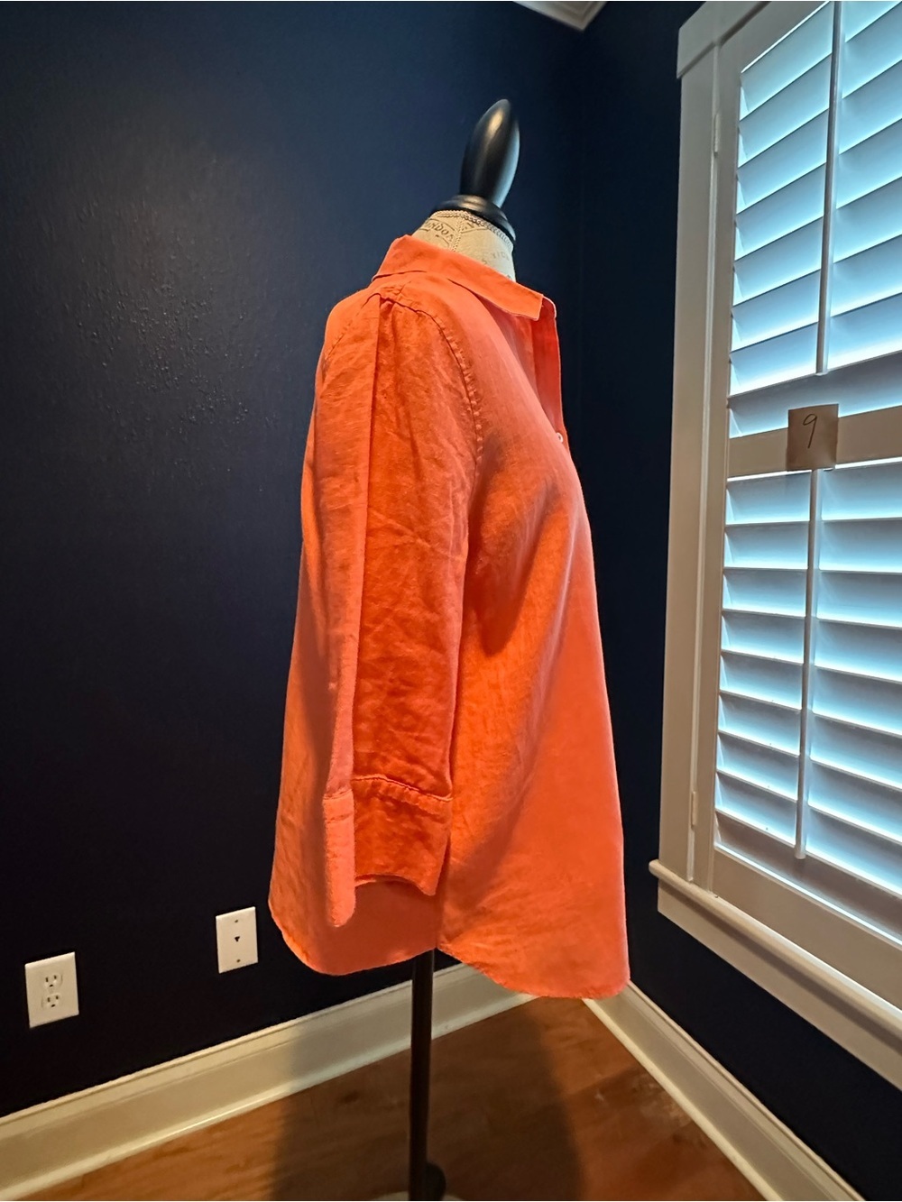 Chico's Burnt Orange 100% Linen Blouse - Picture 5 of 10